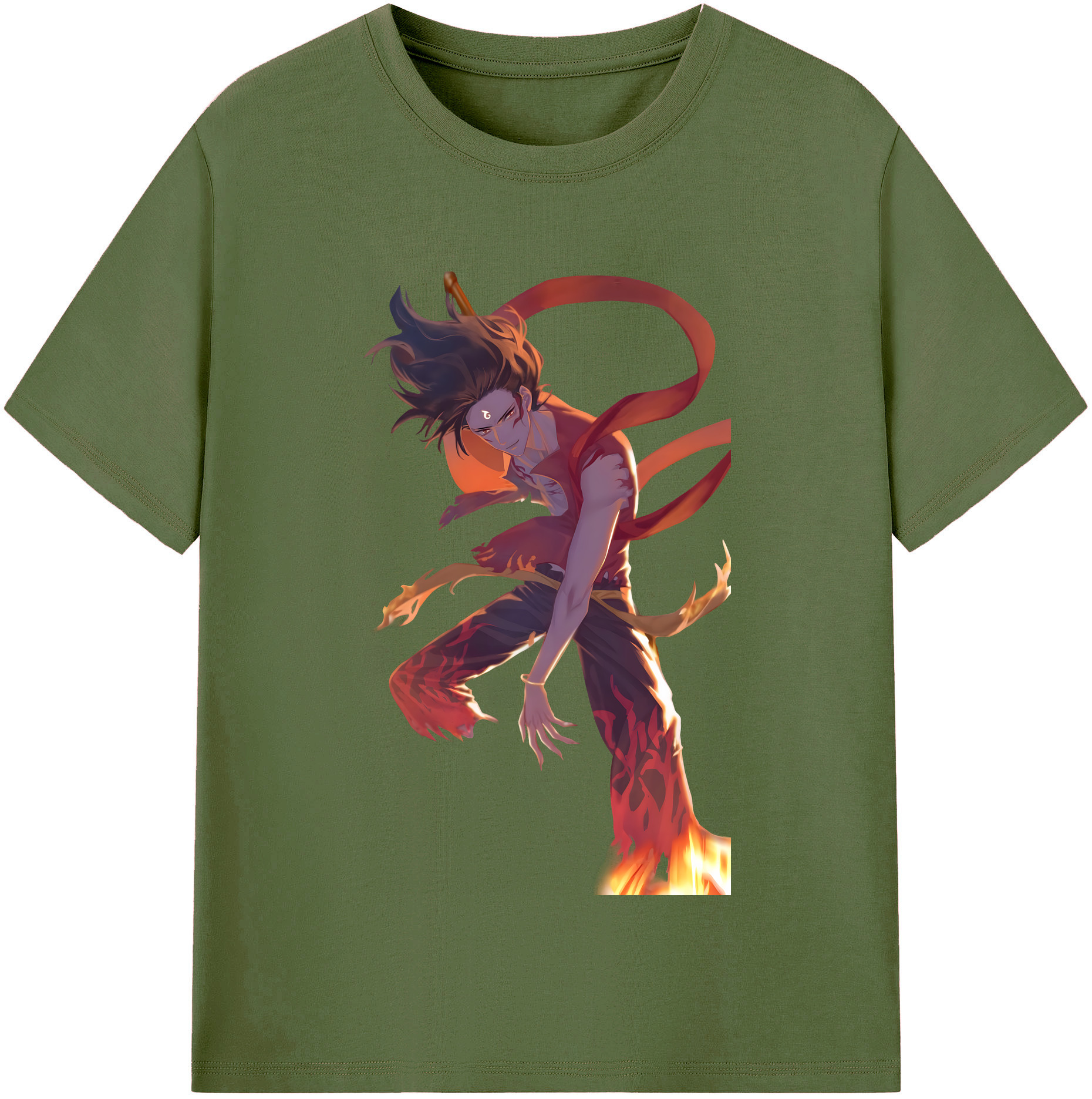 （画像用） Ne Zha 2 ナタ 魔童の大暴れ 綿100％半袖Tシャツ（フロントプリント）